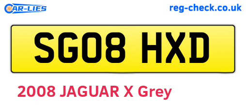 SG08HXD are the vehicle registration plates.