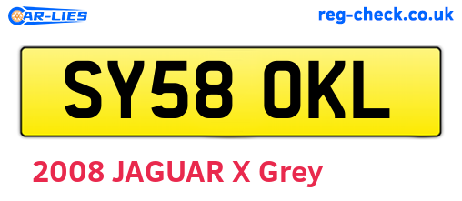 SY58OKL are the vehicle registration plates.