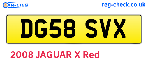 DG58SVX are the vehicle registration plates.