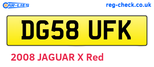 DG58UFK are the vehicle registration plates.