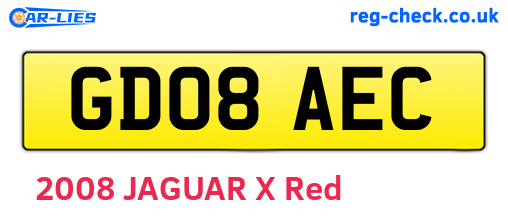 GD08AEC are the vehicle registration plates.