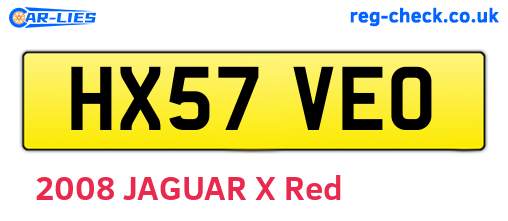 HX57VEO are the vehicle registration plates.