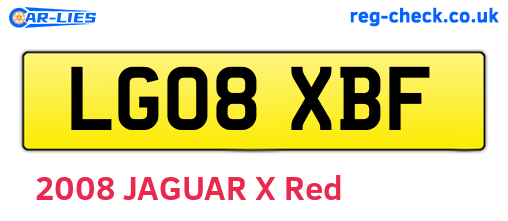 LG08XBF are the vehicle registration plates.