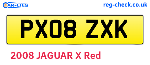 PX08ZXK are the vehicle registration plates.