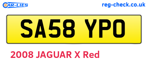 SA58YPO are the vehicle registration plates.