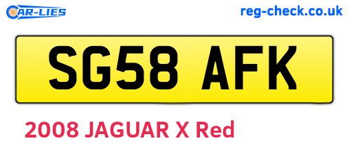 SG58AFK are the vehicle registration plates.