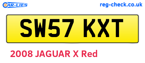 SW57KXT are the vehicle registration plates.