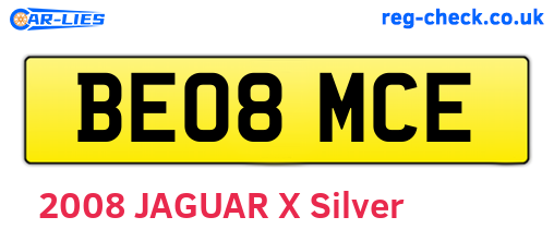 BE08MCE are the vehicle registration plates.