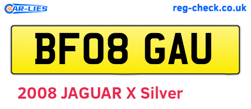 BF08GAU are the vehicle registration plates.