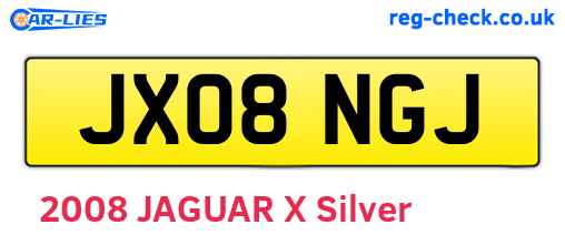 JX08NGJ are the vehicle registration plates.
