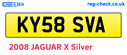 KY58SVA are the vehicle registration plates.