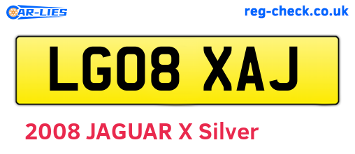 LG08XAJ are the vehicle registration plates.