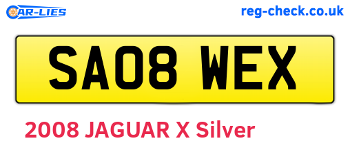 SA08WEX are the vehicle registration plates.