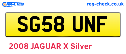 SG58UNF are the vehicle registration plates.
