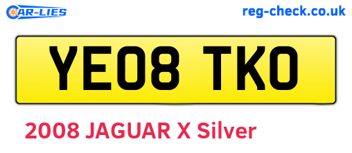 YE08TKO are the vehicle registration plates.