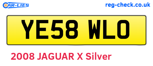 YE58WLO are the vehicle registration plates.