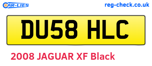 DU58HLC are the vehicle registration plates.