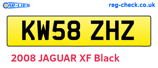 KW58ZHZ are the vehicle registration plates.