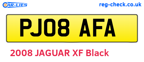 PJ08AFA are the vehicle registration plates.