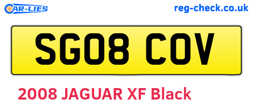 SG08COV are the vehicle registration plates.