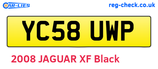 YC58UWP are the vehicle registration plates.