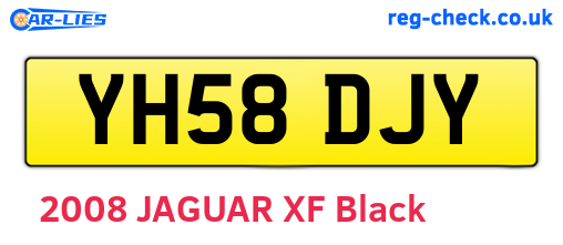 YH58DJY are the vehicle registration plates.