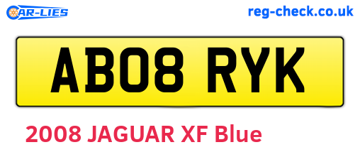 AB08RYK are the vehicle registration plates.