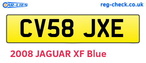 CV58JXE are the vehicle registration plates.