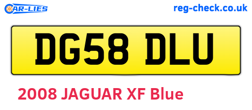 DG58DLU are the vehicle registration plates.