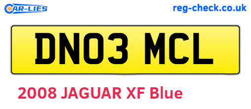 DN03MCL are the vehicle registration plates.