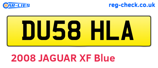 DU58HLA are the vehicle registration plates.