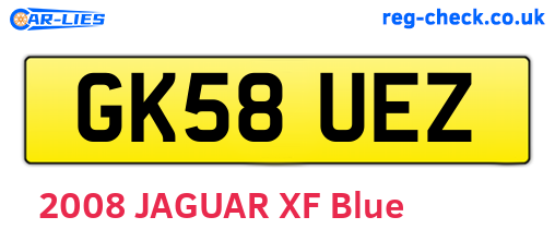 GK58UEZ are the vehicle registration plates.