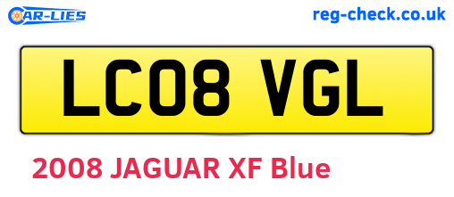 LC08VGL are the vehicle registration plates.