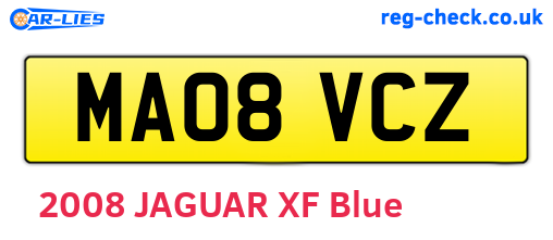 MA08VCZ are the vehicle registration plates.