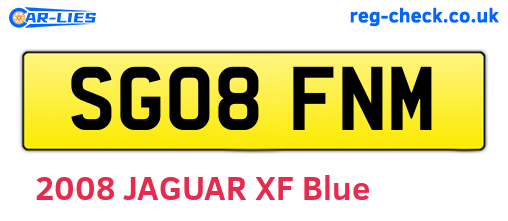 SG08FNM are the vehicle registration plates.
