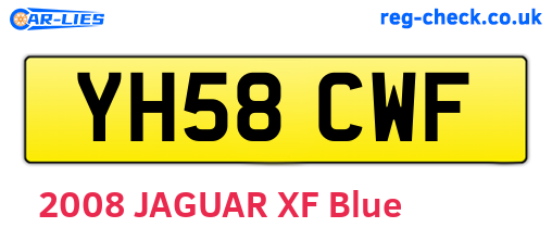 YH58CWF are the vehicle registration plates.