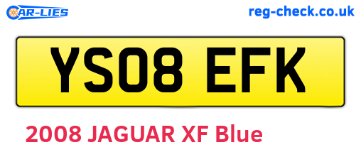 YS08EFK are the vehicle registration plates.