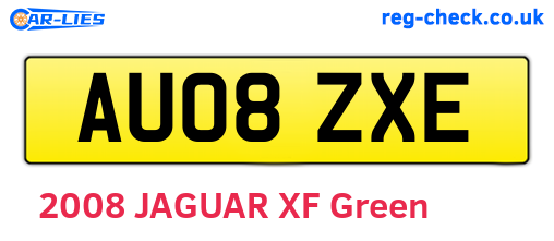 AU08ZXE are the vehicle registration plates.