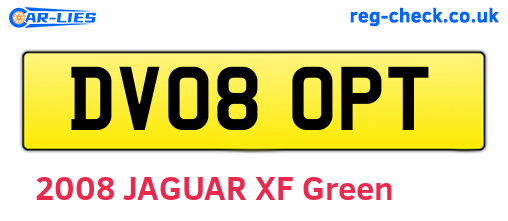 DV08OPT are the vehicle registration plates.