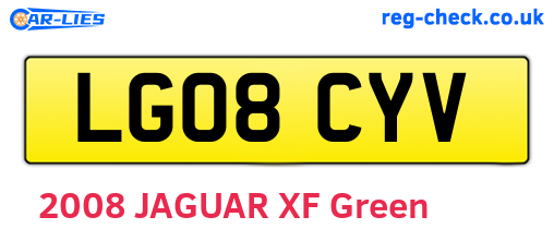 LG08CYV are the vehicle registration plates.