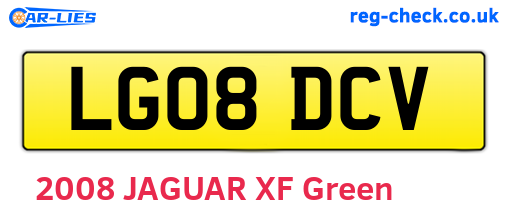 LG08DCV are the vehicle registration plates.