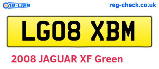 LG08XBM are the vehicle registration plates.