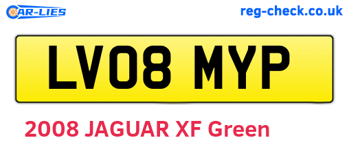 LV08MYP are the vehicle registration plates.