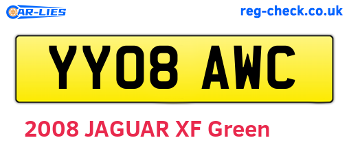 YY08AWC are the vehicle registration plates.
