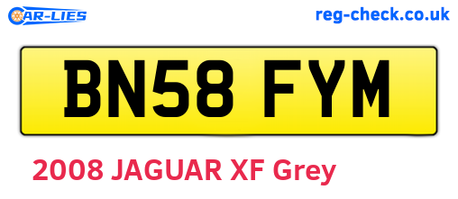 BN58FYM are the vehicle registration plates.
