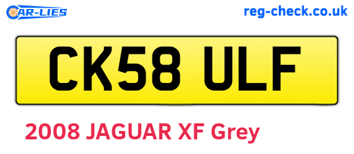 CK58ULF are the vehicle registration plates.