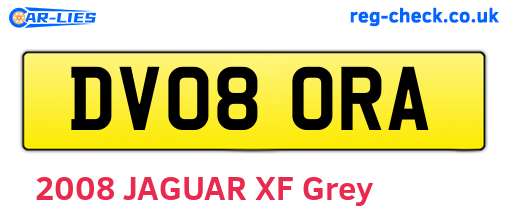DV08ORA are the vehicle registration plates.