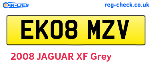 EK08MZV are the vehicle registration plates.