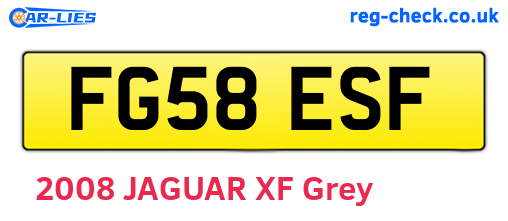 FG58ESF are the vehicle registration plates.