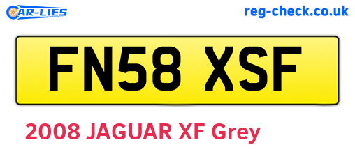 FN58XSF are the vehicle registration plates.